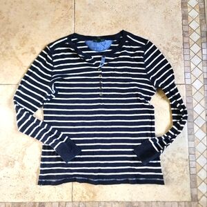 Ralph Lauren Navy and White Striped Top